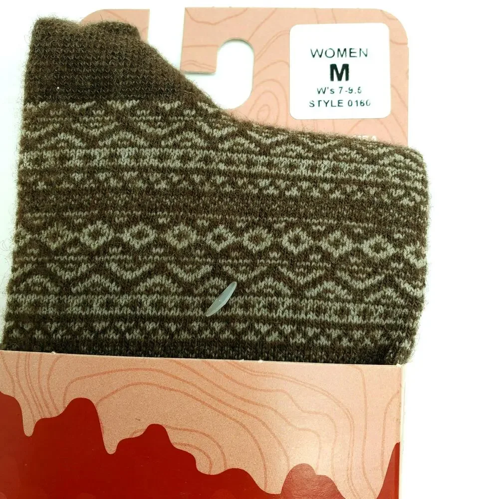 B.Ella‎ 52% Cashmere Wren Crew Socks Dark Brown Women's 7-9.5 M Cozy Warm Luxury